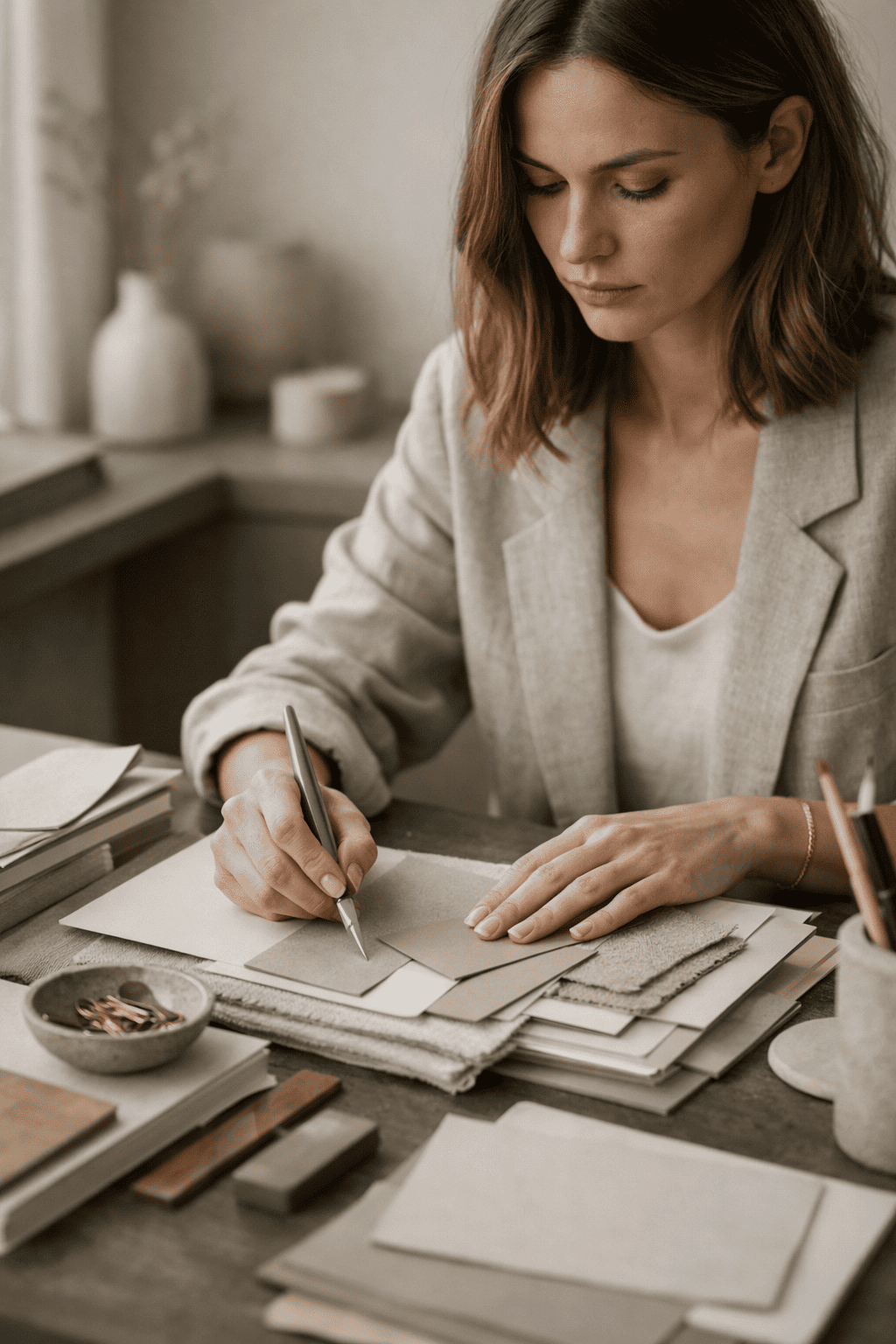 Diseñadora creando un diseño